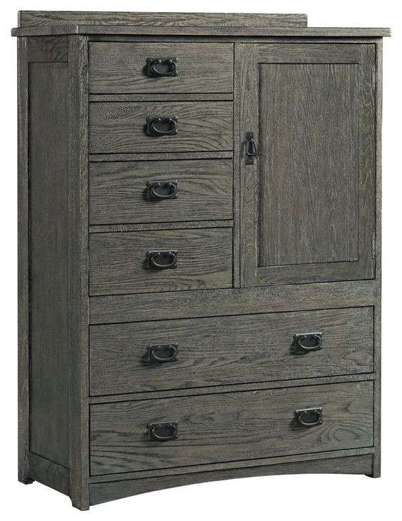 Oak Park Pewter 6 Drawer Gentleman's Chest