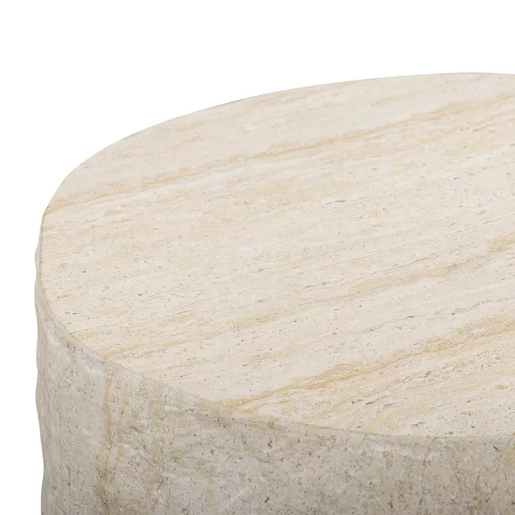 Roxanne Travertine Outdoor Round Side Table