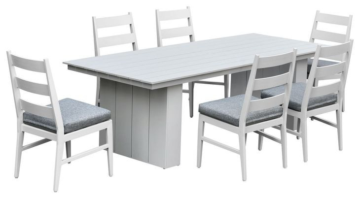 Nash Outdoor Dining Gray Upholstered Outdoor Ladder Back Side Chair