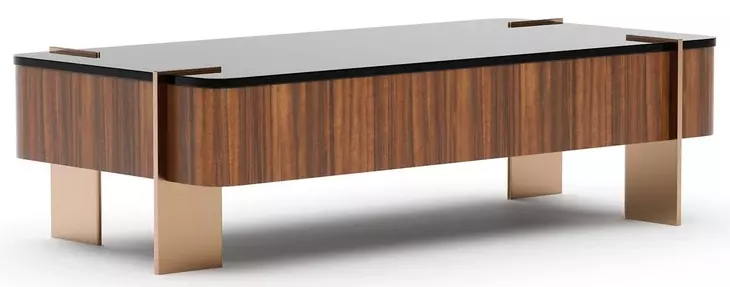 Altura Smoked Walnut Rectangular Glass Top Cocktail Table