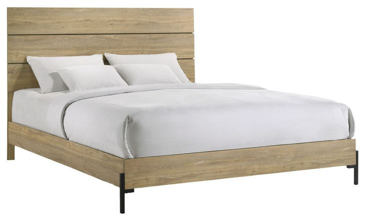 Newhall Vintage Oak Melamine King Panel Bed