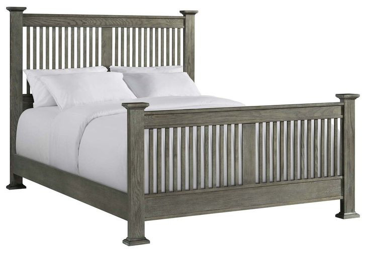 Oak Park Pewter King Panel Bed