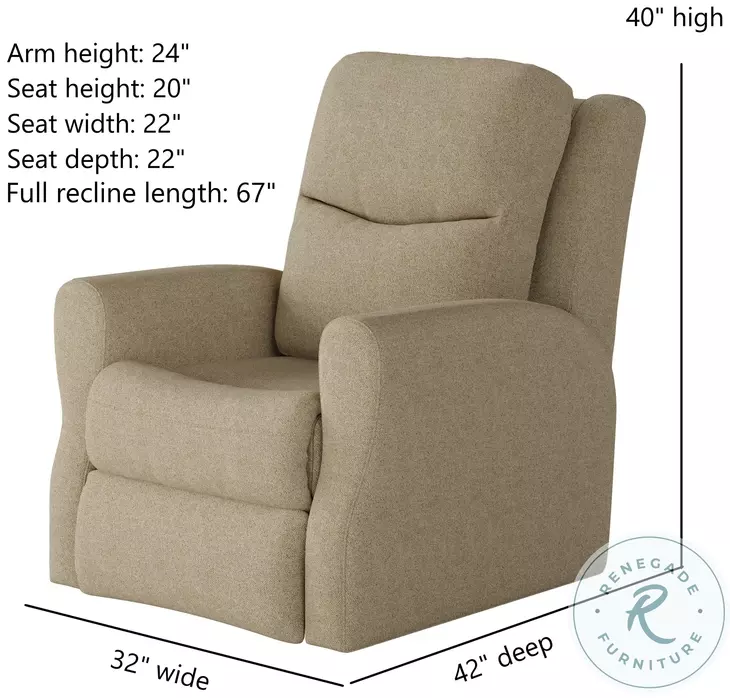 Fame Glam Squad Sand Wall Hugger Recliner