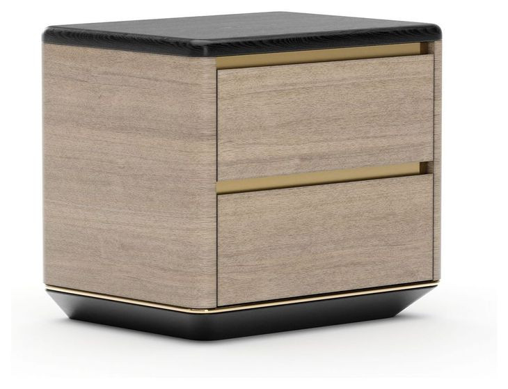 Madera Chocolate Koto Matte and Modern Walnut 2 Drawer Nightstand