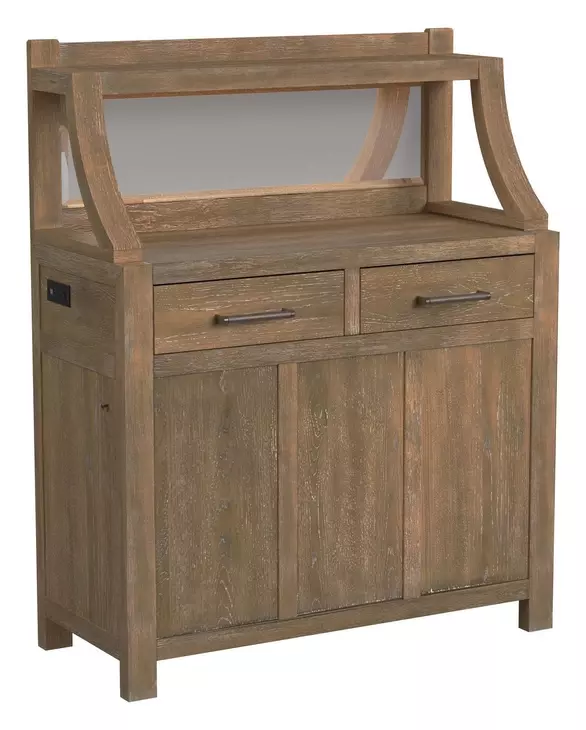 Flex Sandbar Oak Server and Hutch with USB Charging