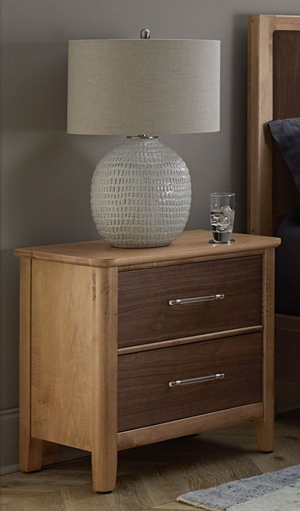 Nordhaven Clear Maple and Nordic Walnut 2 Drawer Nightstand