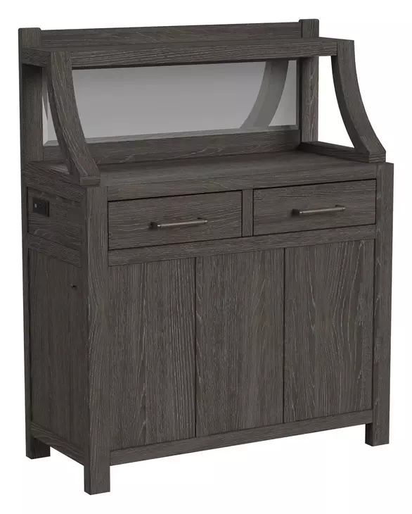 Flex Reclaimed Chevron Server and Hutch with USB Charging
