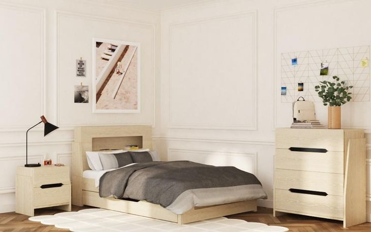Darby Desert Full Storage Panel Bed with USB Charging and LED