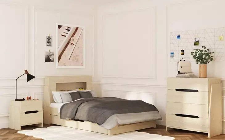 Darby Desert Full Storage Panel Bed with USB Charging and LED