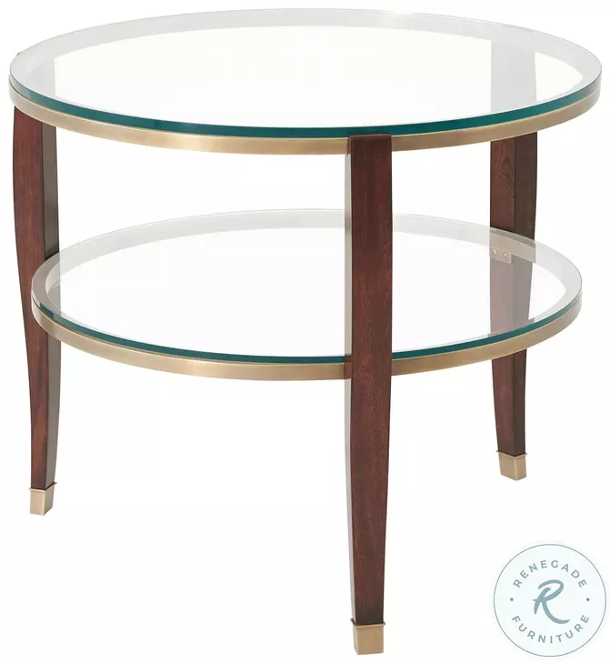 Seeing Double Ramsey Mahogany 30" Round Side Table