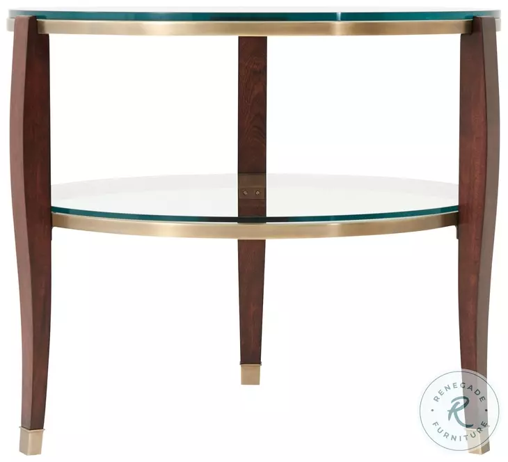 Seeing Double Ramsey Mahogany 30" Round Side Table
