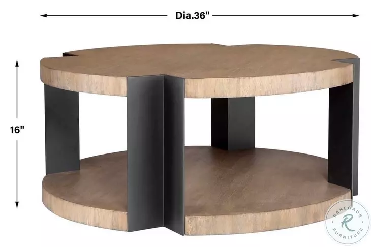 Loana Brown And Matte Black Industrial Coffee Table