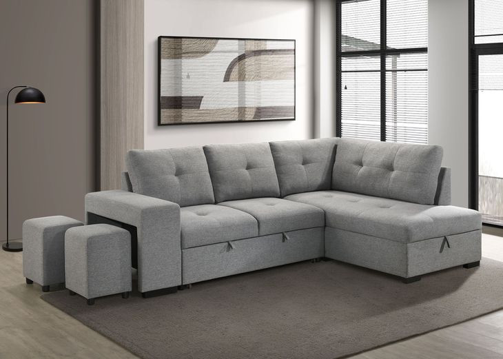 Roanne Gray 3 Piece Modular Sleeper Sectional From Coaster