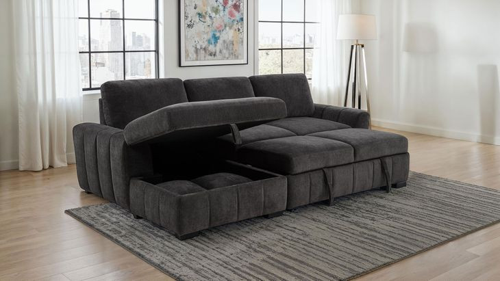 Pastrana Charcoal Gray 2 Piece Modular Sleeper Sectional