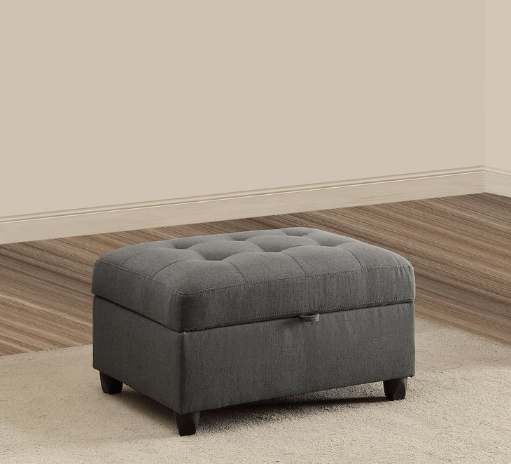 Stonenesse Crosshatch Steel Gray Ottoman