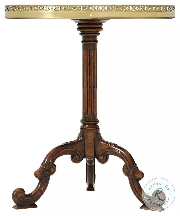 Radiating Walnut Parquetry 19" Oval Accent Table