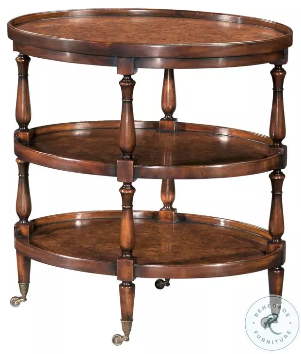 Essential Baveno Walnut Appetizer 26" Oval Side Table