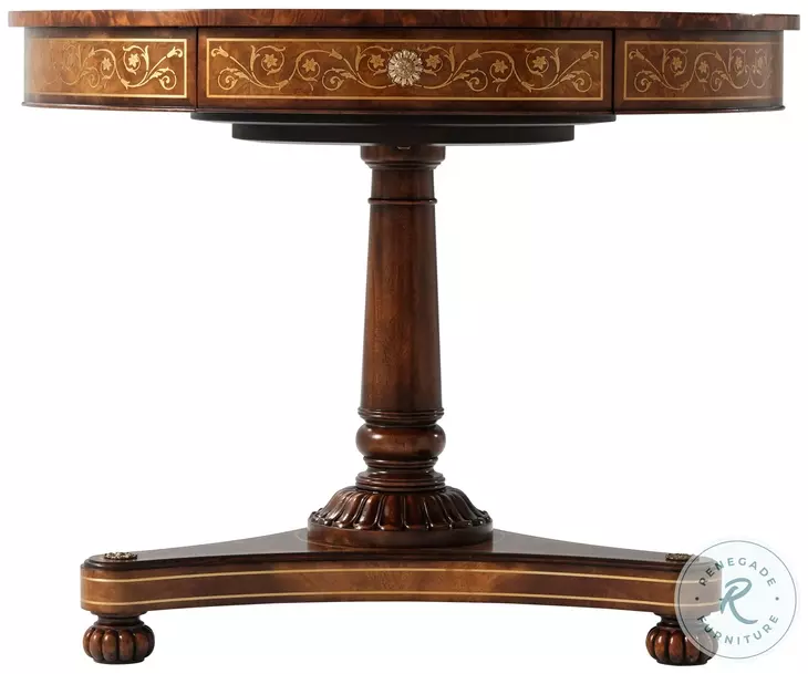 The Scrolling Ramsey Mahogany Vine 38" Round Center Table