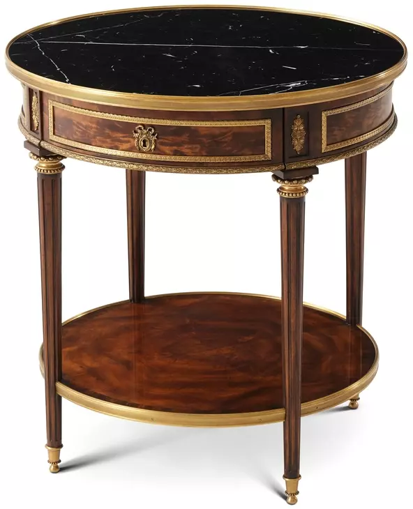TA Originals Light Cerejeira and Black Round Formalities Side Table