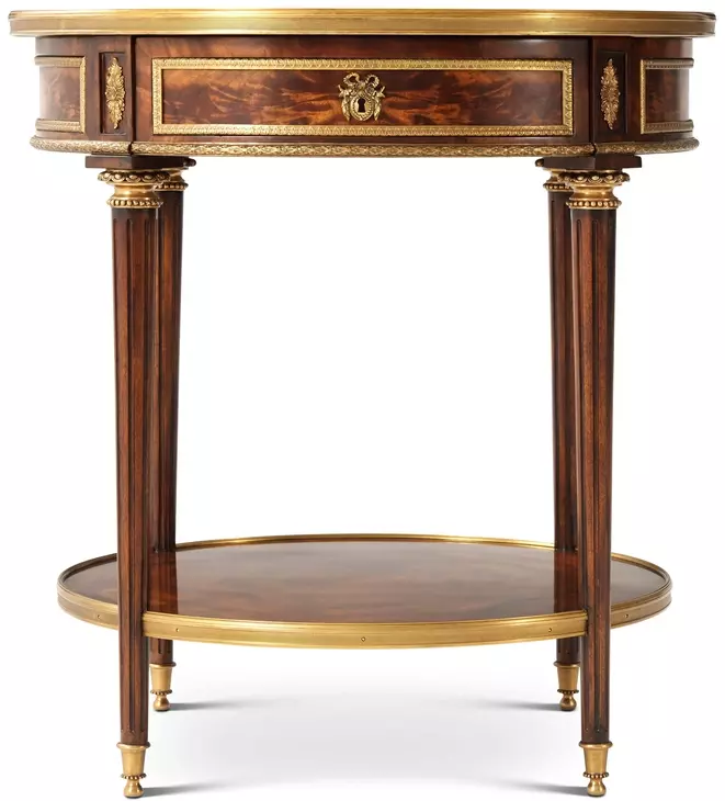 TA Originals Light Cerejeira and Black Round Formalities Side Table