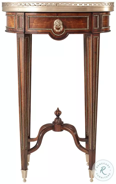 Fine Chester on Indian Mahogany Wood 20" Oval Accent Table