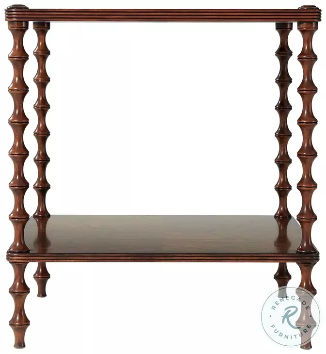 Variations on the Bobbin Argentinian Walnut 26" Square Side Table
