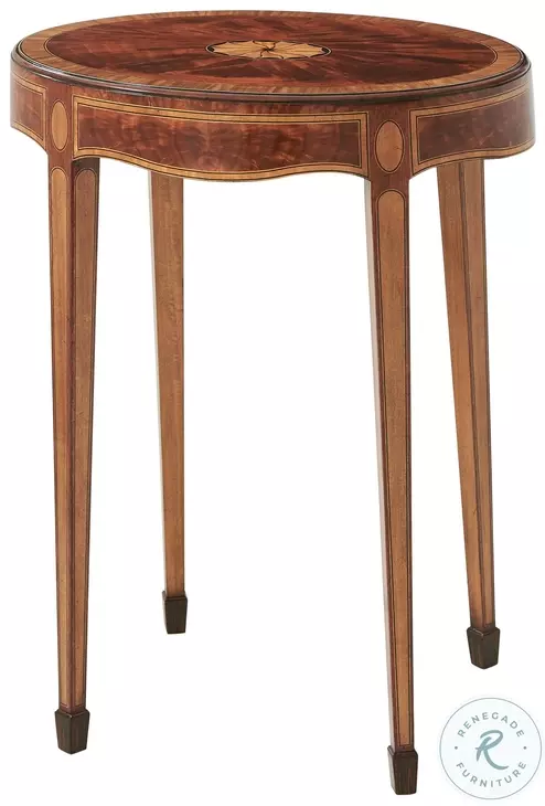 Large Mompesson Brown And Black 20" Oval Accent Table