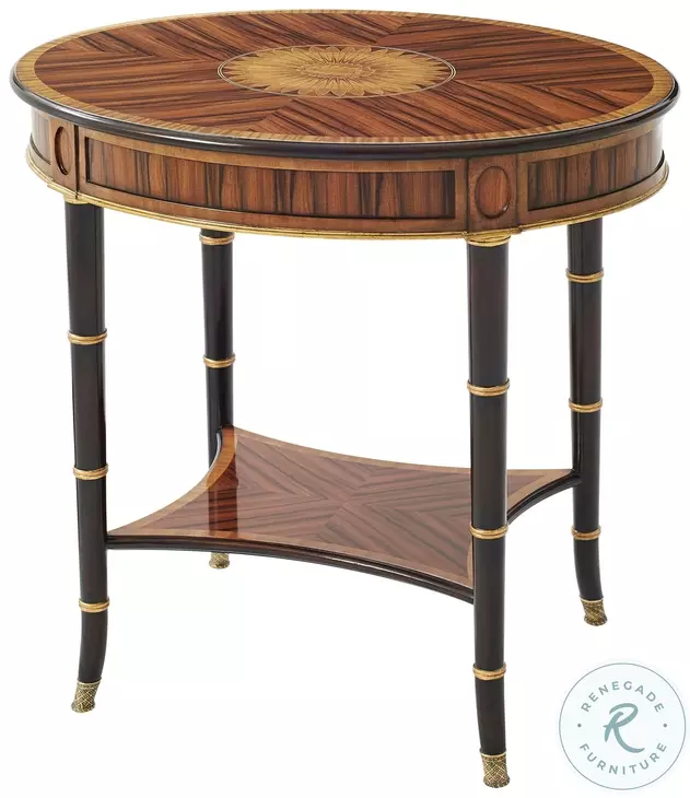 Edgeworth Black And Italian Gold Ramsey Mahogany Dartmoor 28" Oval Side Table