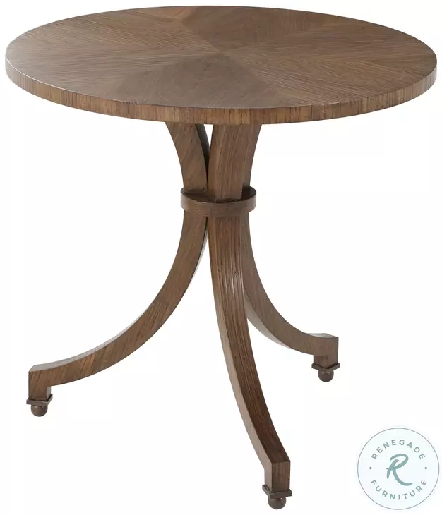 Dolores Hewn Walnut Park 28" Round Side Table
