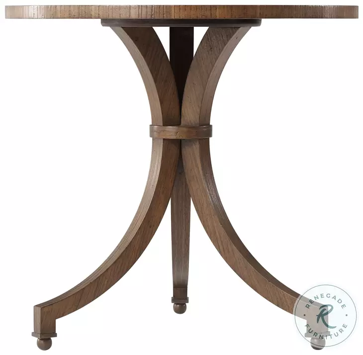 Dolores Hewn Walnut Park 28" Round Side Table