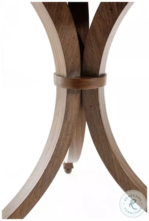 Dolores Hewn Walnut Park 28" Round Side Table