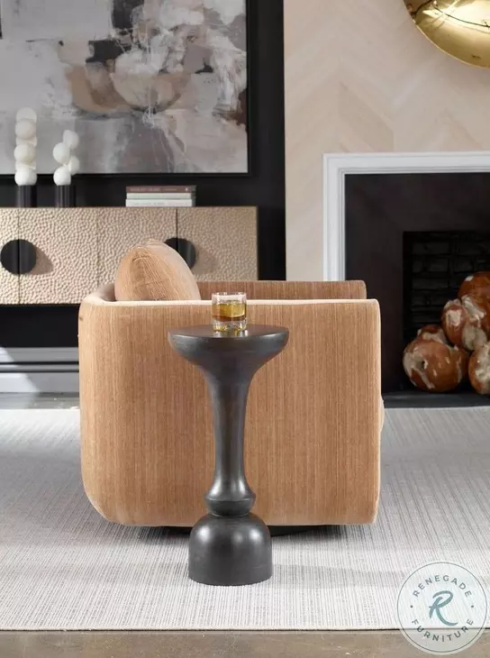 Gambrel Rich Black Accent Table