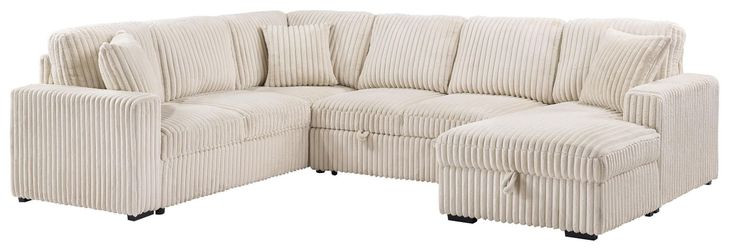 Devonshire Camel Sleeper Sectional with Storage Chaise