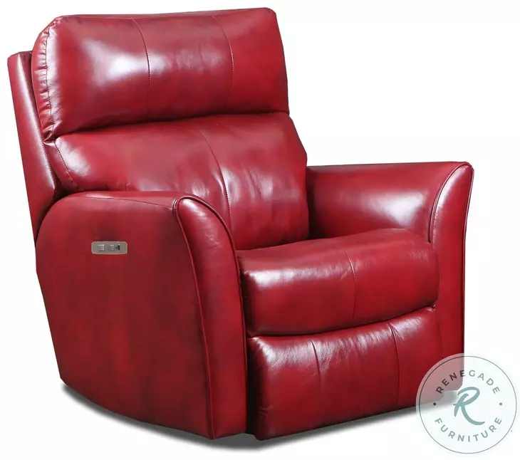 Stardust Palermo Crimson Leather Power Headrest Wall Hugger Recliner
