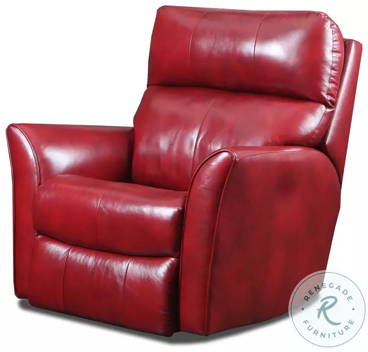 Stardust Palermo Crimson Leather Power Headrest Wall Hugger Recliner