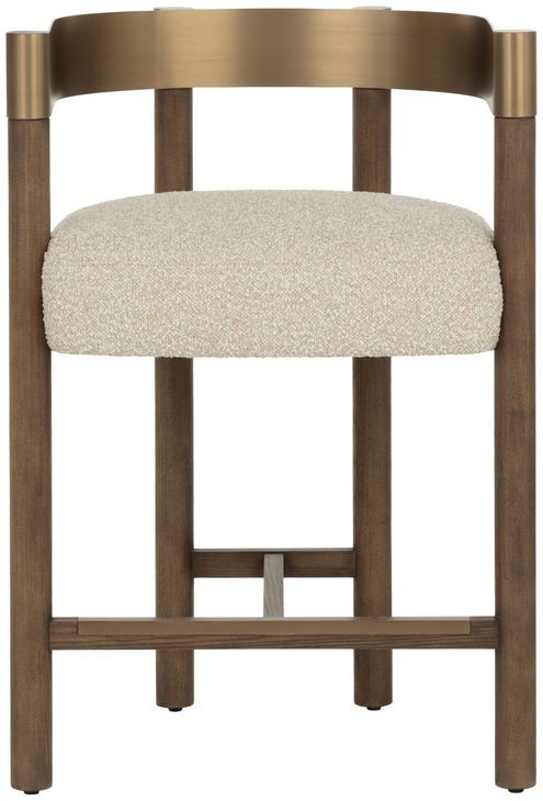 Marcelo Santa Cruz Oatmeal Upholstered Counter Height Stool