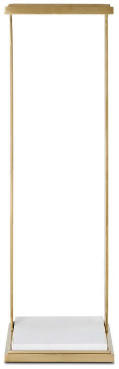 TA Originals Brass and White Rectangular Glass Top San Clemente II Accent Table