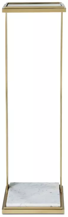 Oasis Brass and White Rectangular Glass Top Clemente Accent Table