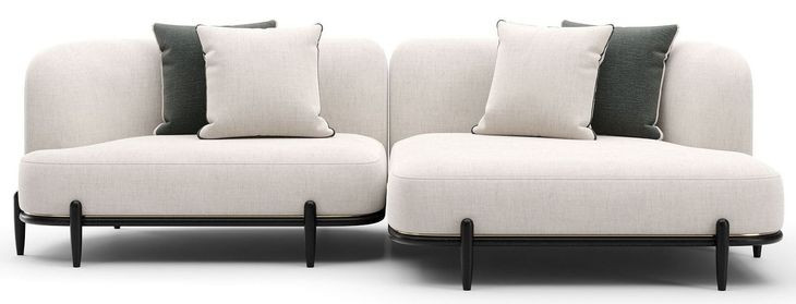 Madera Oatmeal 2 Piece Modular RAF Chaise Sectional with Pillows