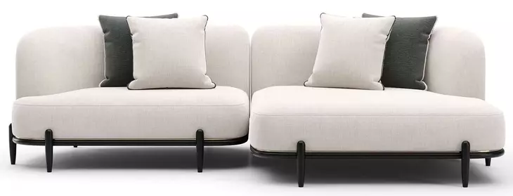 Madera Oatmeal 2 Piece Modular RAF Chaise Sectional with Pillows
