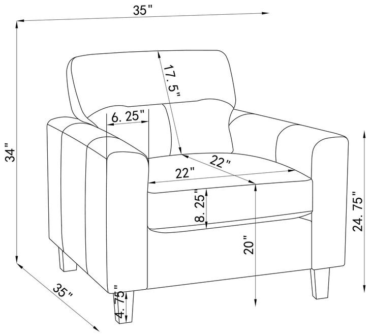 Scotland Black Upholstered Lounge Chair