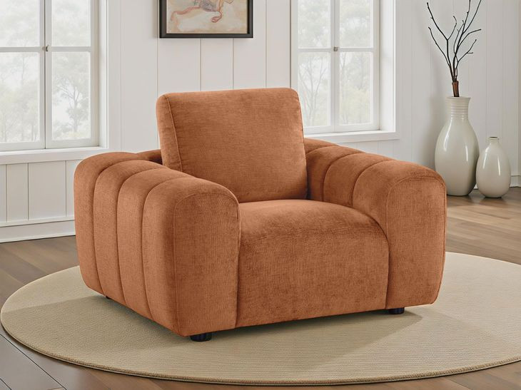 Burnett Burnt Orange Upholstered Lounge Chair