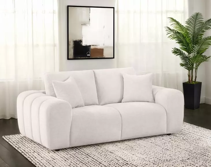 Burnett Ivory 78" Loveseat