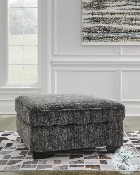 Lonoke Gunmetal Oversized Accent Ottoman