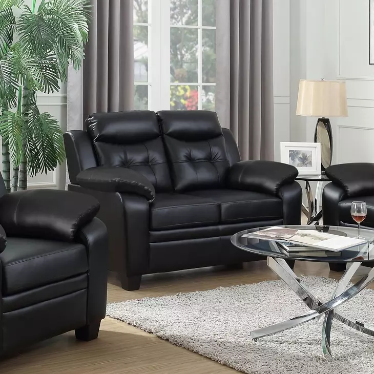 Finley Black 58" Loveseat