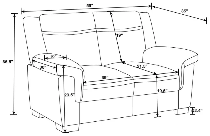 Arabella Gray 59" Loveseat