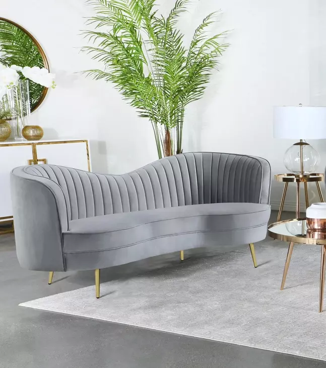 Sophia Grey 74" Loveseat