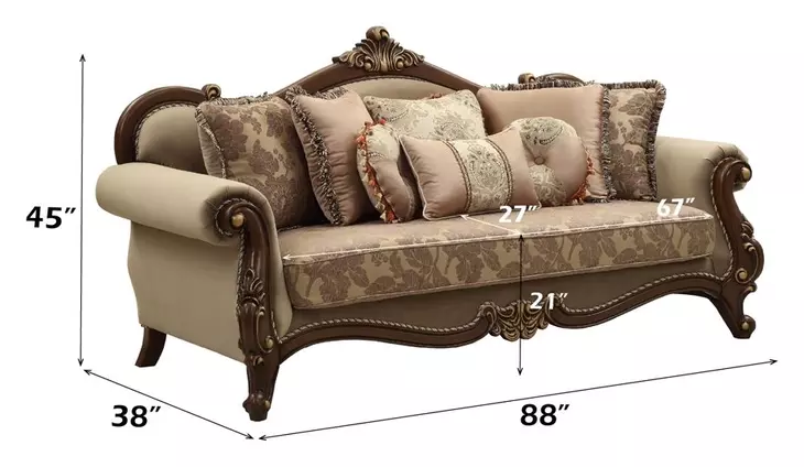 Mehadi Walnut 88" Sofa