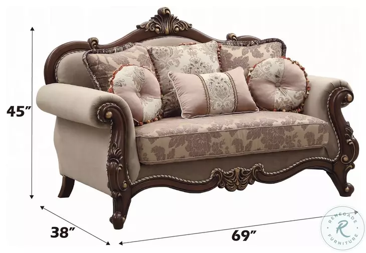 Mehadi Walnut 69" Loveseat