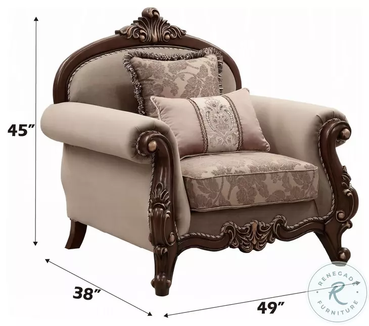 Mehadi Velvet and Walnut Living Room Set with 8 Pillows